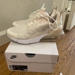 Nike Air Max 270 Sneakers in Light Tan and White